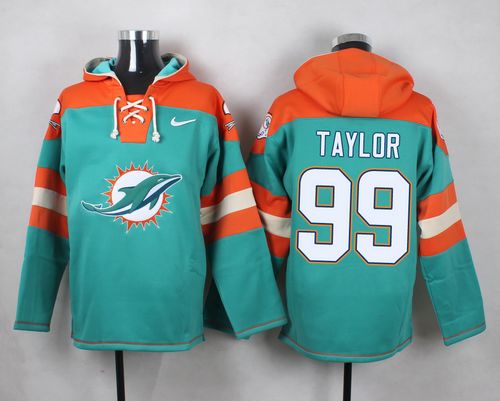 Nike Dolphins #99 Jason Taylor Aqua Green Player Pullover NFL Hoodie